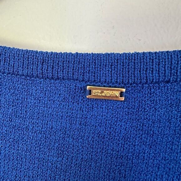 St. John Sport Vintage Women’s Santana Knit Scoop Neck Cobalt Blue Shell Tank To - Picture 7 of 7